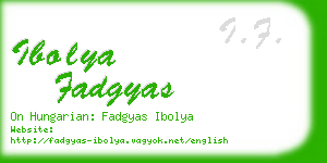 ibolya fadgyas business card